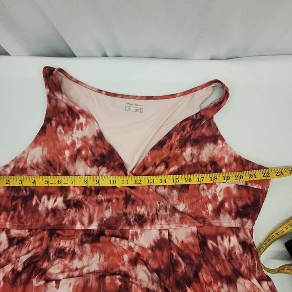 Eddie Bauer Size 2XL Travex Dress Womens Red Tie Dye V-Neck Sleeveless Stretch A - Picture 4 of 6